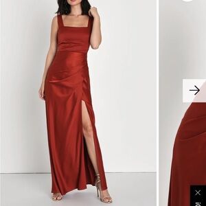 Lulu's Rich Rust Maxi Dress